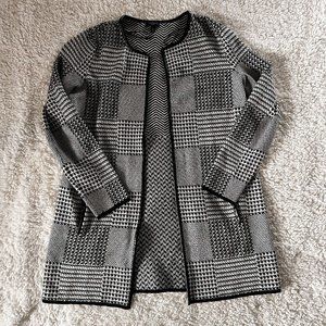Women's Talbot Checkered Open Front Cardigan NWOT